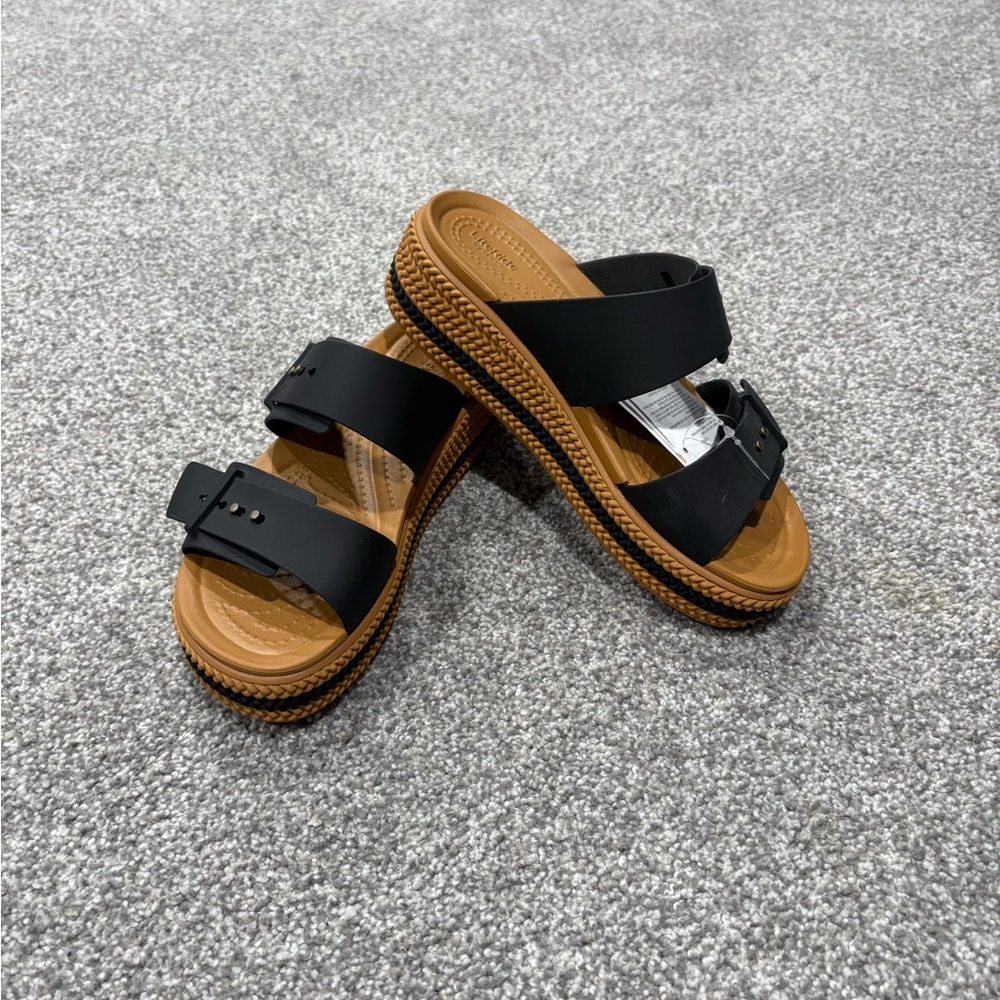 CROCS Black and Tan Women's Sandals